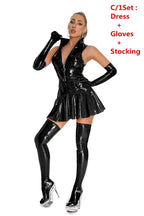 Glossy PVC Mini Dress with Zipper