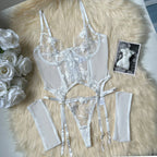 Sheer Mesh Bra & Lace Thong Set