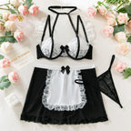 Christmas Halter Lace Bra & Skirt Set