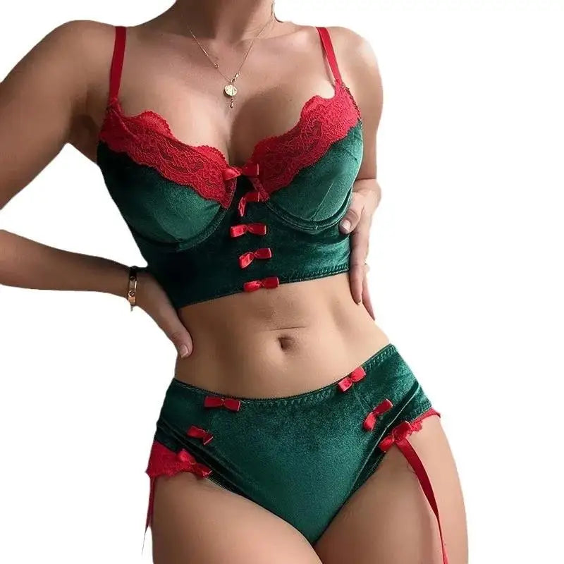 Velvet Christmas Lingerie Set