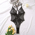 Black Deep V Lace Bodysuit