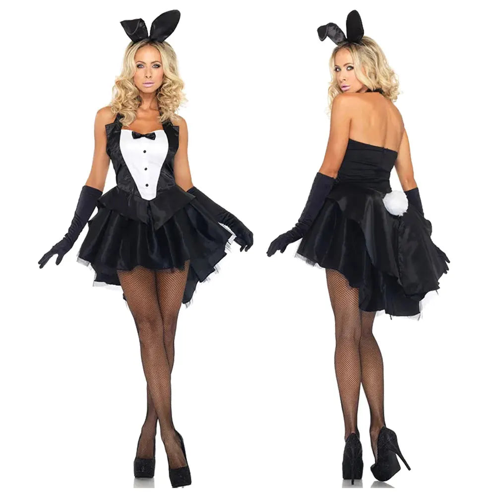 Black Bunny Girl Playsuit Costume Set