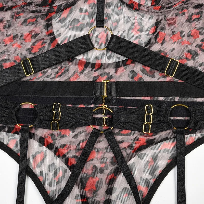Leopard Sheer Lingerie Bodysuit