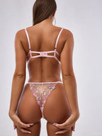 Sheer Floral Lace Underwire Bra & Panty Set