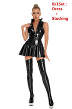 Glossy PVC Mini Dress with Zipper
