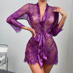 Sheer Lace Kimono Robe