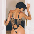 Fishnet Mesh Babydoll Nightwear Set