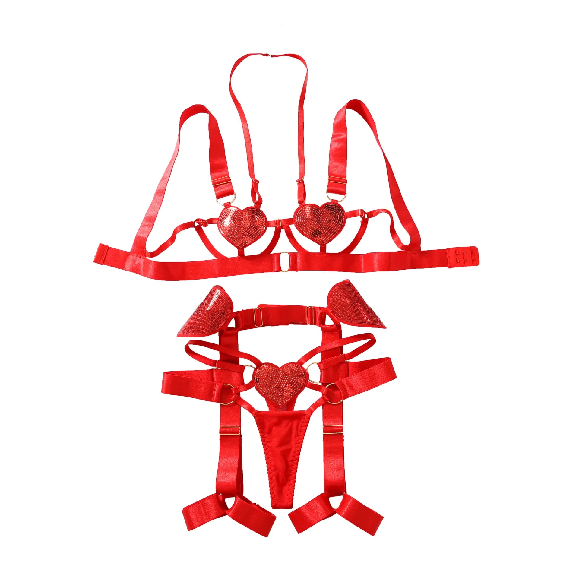 Red Valentine Lace Babydoll Lingerie