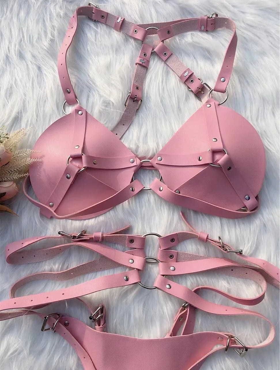 Leather-Style Lingerie Set