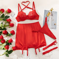 Satin Lace Halter Lingerie Set